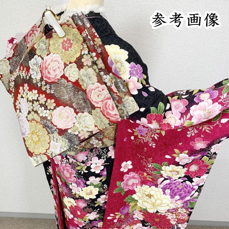 512z13☆振袖 身幅広め 銀通し 古典柄 ラメ刺繍☆美品 成人式 結婚式