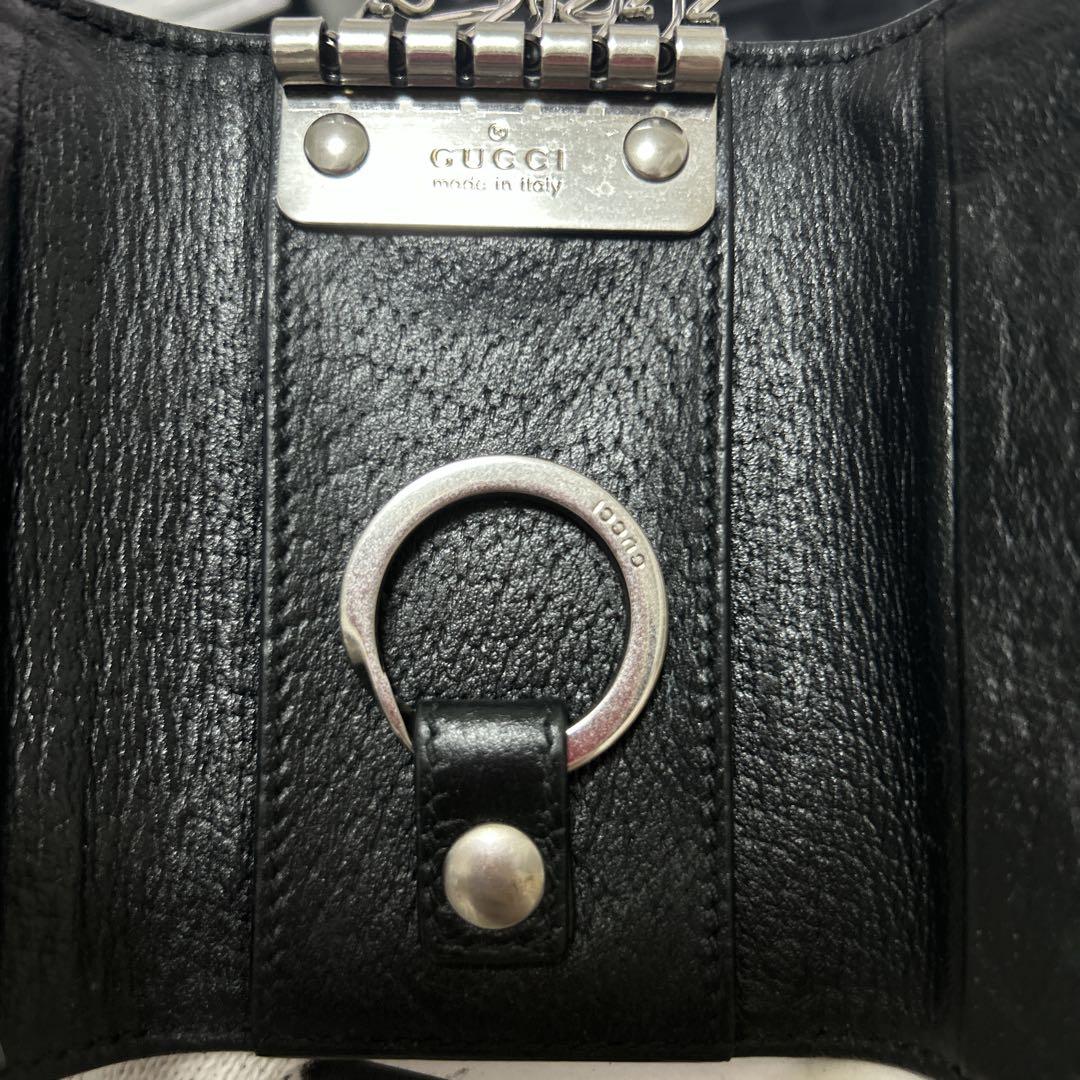 美品 GUCCI GGロゴ GG マーモント キーケース レザー ブラック 黒