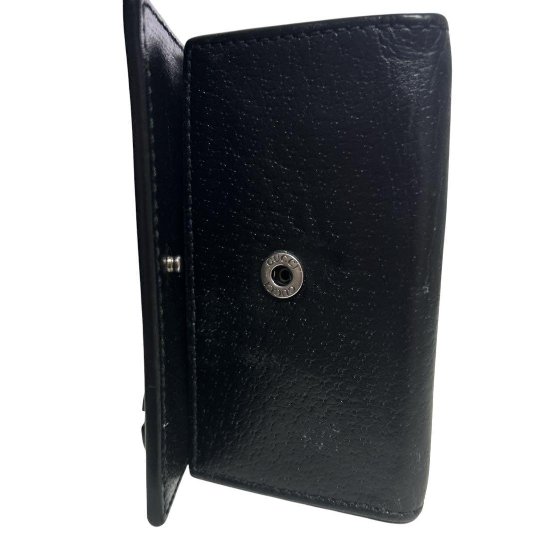 美品 GUCCI GGロゴ GG マーモント キーケース レザー ブラック 黒