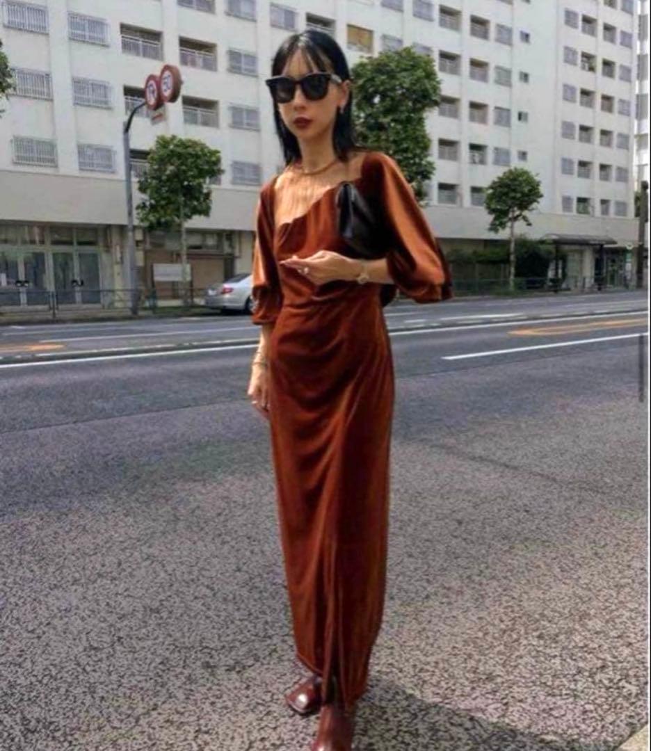 《Na♡》アメリ　2way CURVE VELOURS DRESS