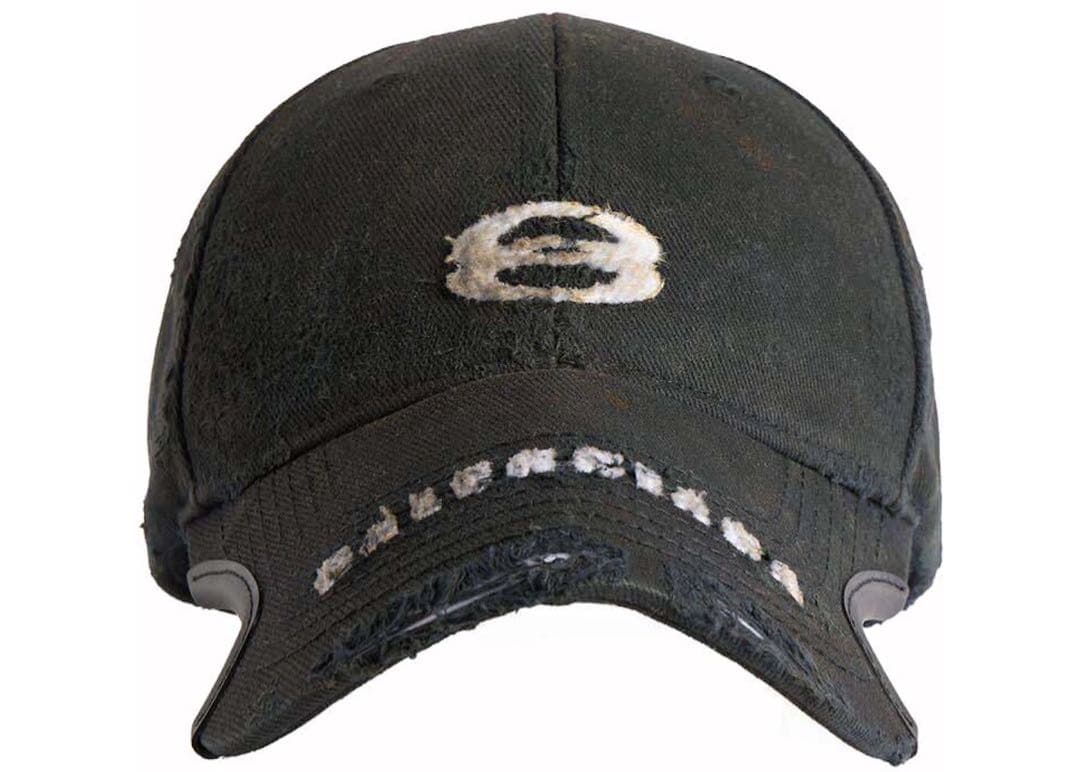 Balenciaga ダメージ加工 ベースボールキャップ ブラック