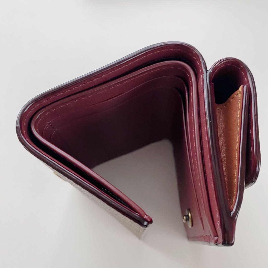【新品未使用】COACHコーチ★財布★ミニトライフォールドウォレット★キャメル