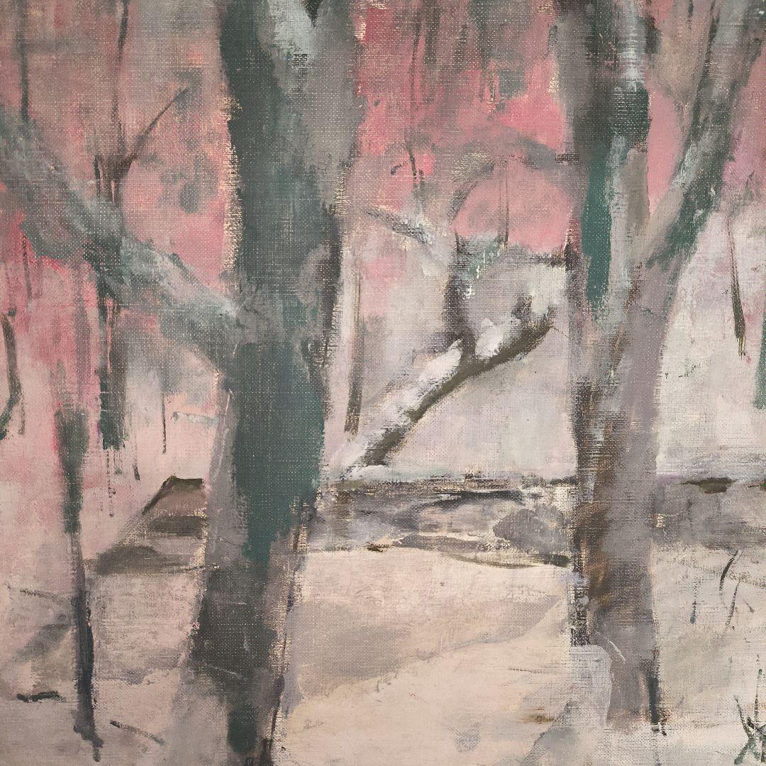 冬の風景 水彩画