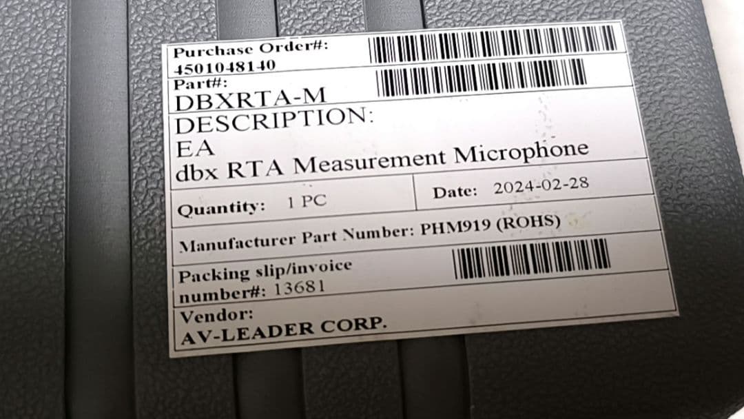 【美品】dbx RTA-M コンデンサー 測定用マイク