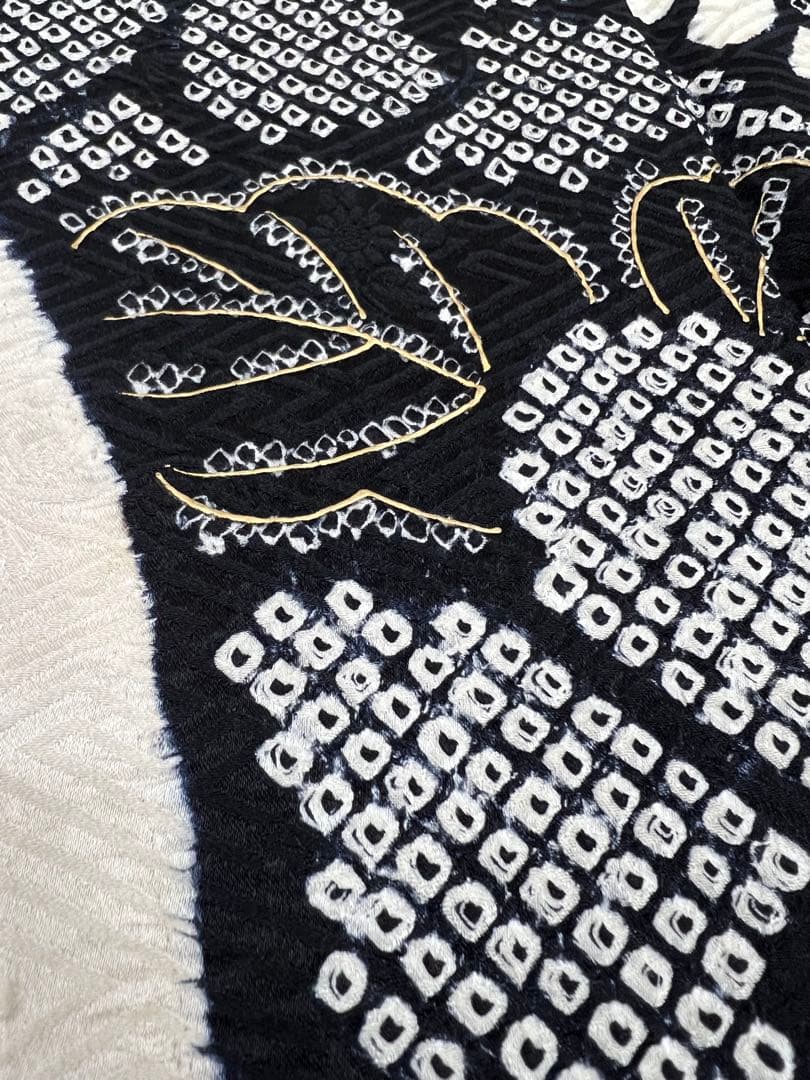 振り袖　フルセット　長襦袢　金彩加工　総絞り　モノトーン　成人式　592