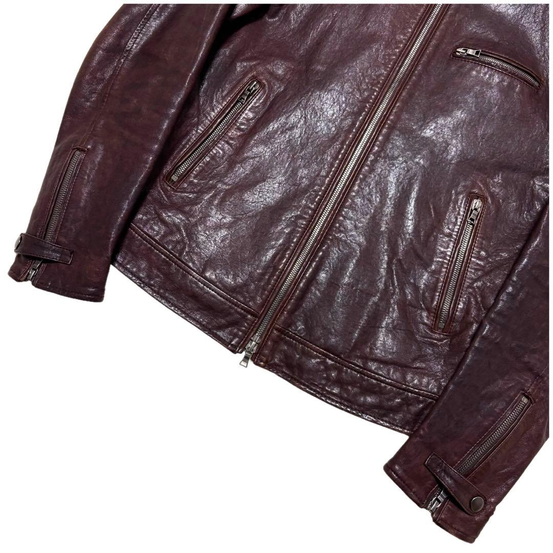 ✨激シブ✨PS PAUL SMITH シングルライダースジャケット　艶あり　M