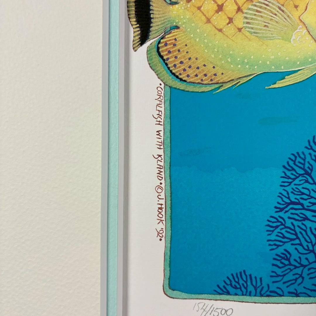 ジョアン・フック「サンゴ礁と熱帯魚」リトグラフ4点 直筆サイン入 額縁入
