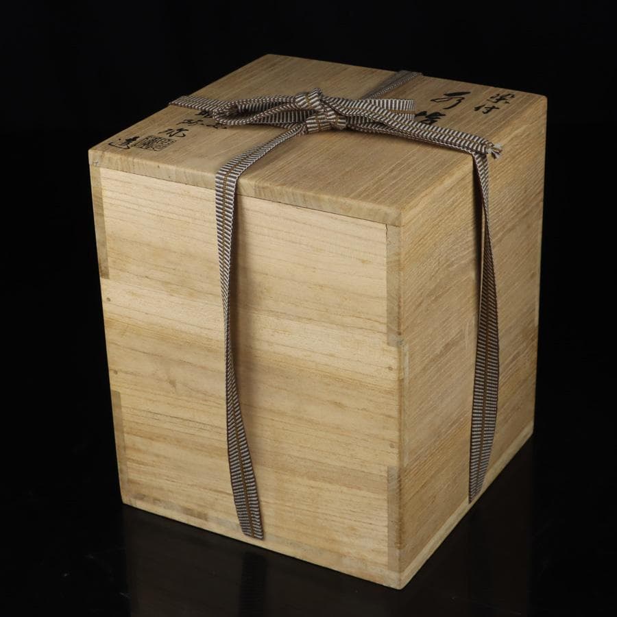 Y2842-2 茶道具 平安 高野昭阿弥 染付 水指 共箱　#5