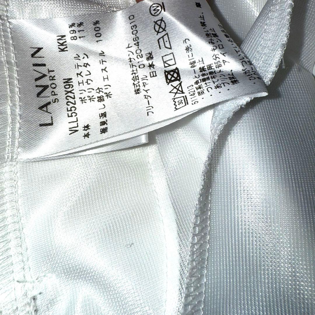【極美品】LANVIN SPORT ノーカラー　薄手　ジップ　ゴルフ　白　LL