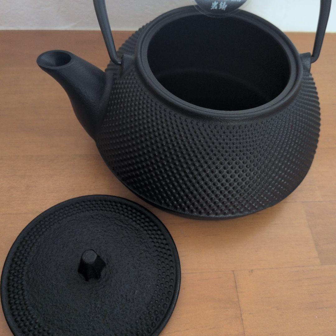 【新品未使用】南部鐵器 鉄瓶兼用急須 5型新アラレ IH対応650ｍｌ釜敷アラレ