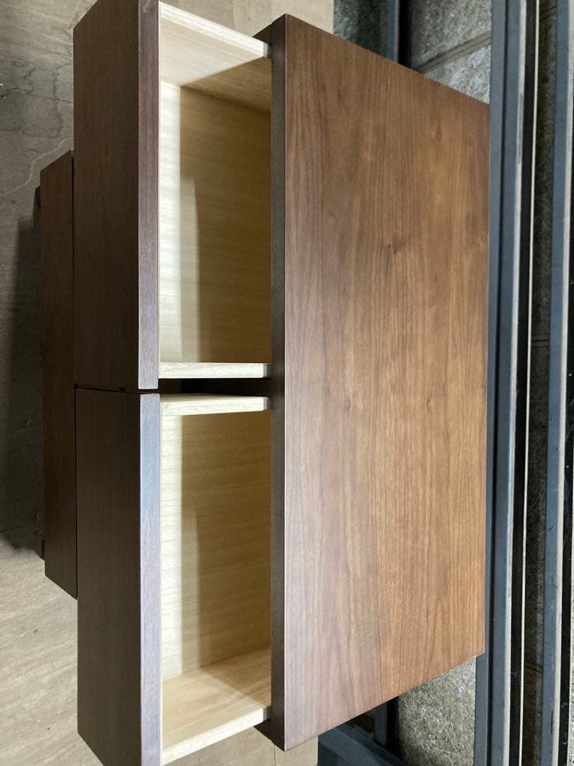 美品・廃盤希少★無印 木製チェスト4段・ワイド・ウォールナット材