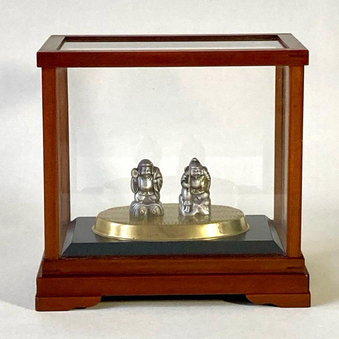 大黒天様 恵比寿様 純銀製 置物 縁起物 ケース付