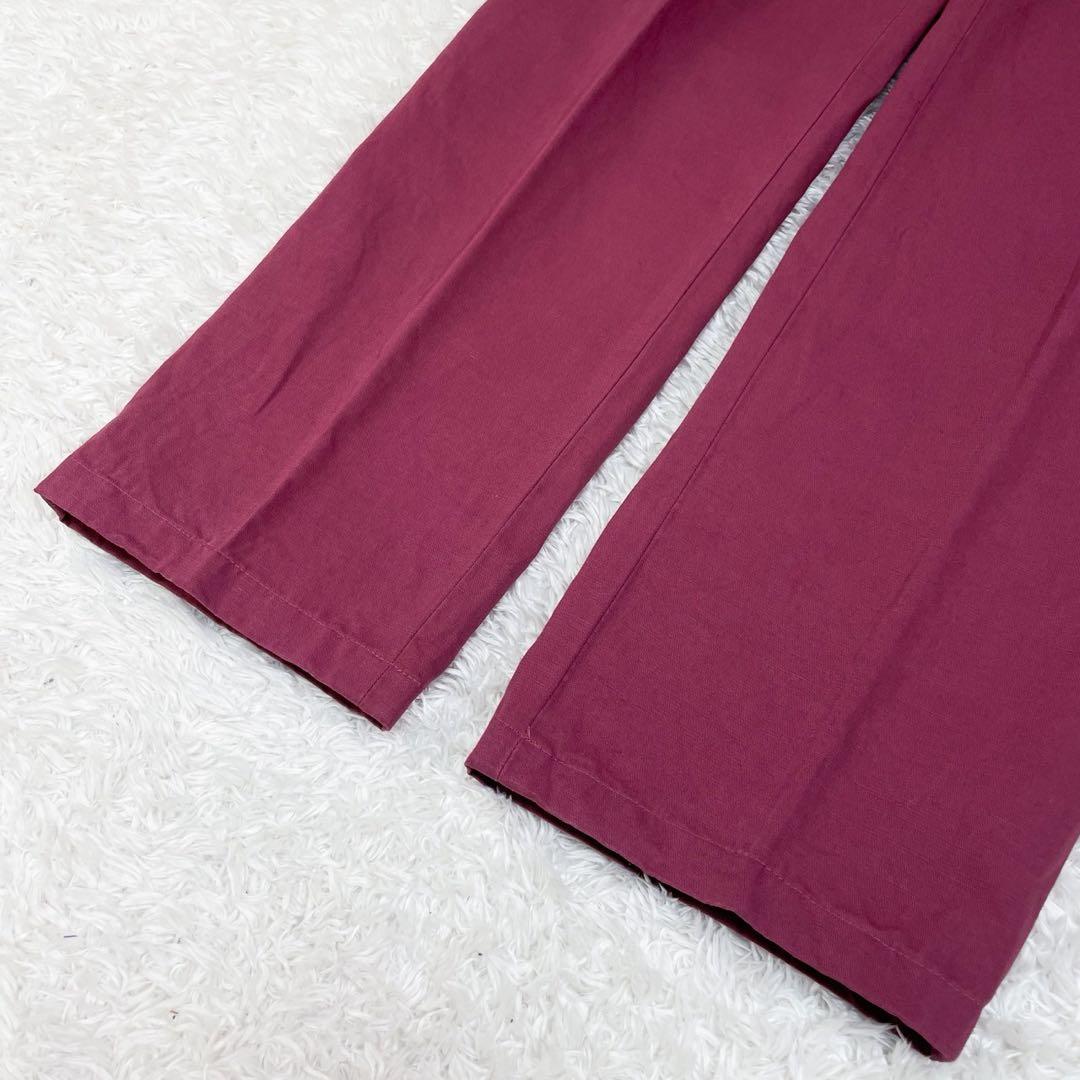 極美品！ ロロピアーナ リネン×コットン パンツ 最高級 ボルドー 50 XL