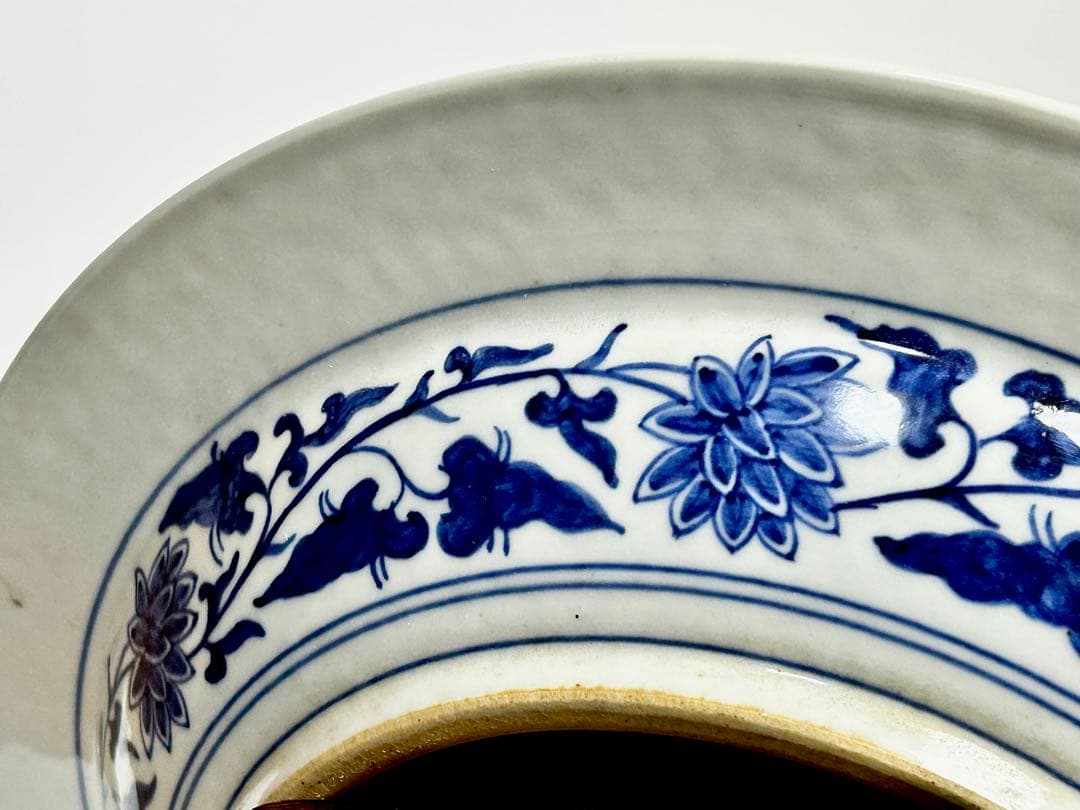 倣元青花麒麟文皿 景徳鎮 謝本貴 名人作品 中国磁器 青華 青花