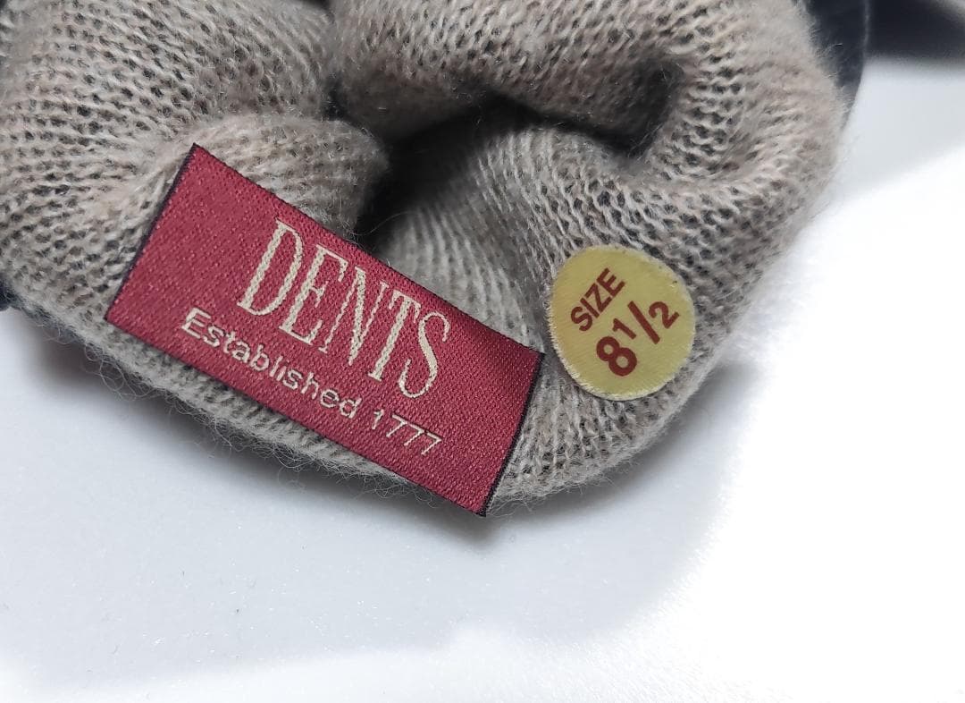 X新品 DENTS デンツ 紳士 レザーグローブ サイズ8.5 鹿革黒　カシミヤ