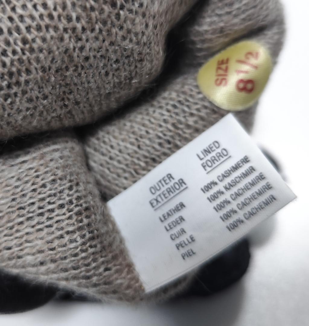 X新品 DENTS デンツ 紳士 レザーグローブ サイズ8.5 鹿革黒　カシミヤ