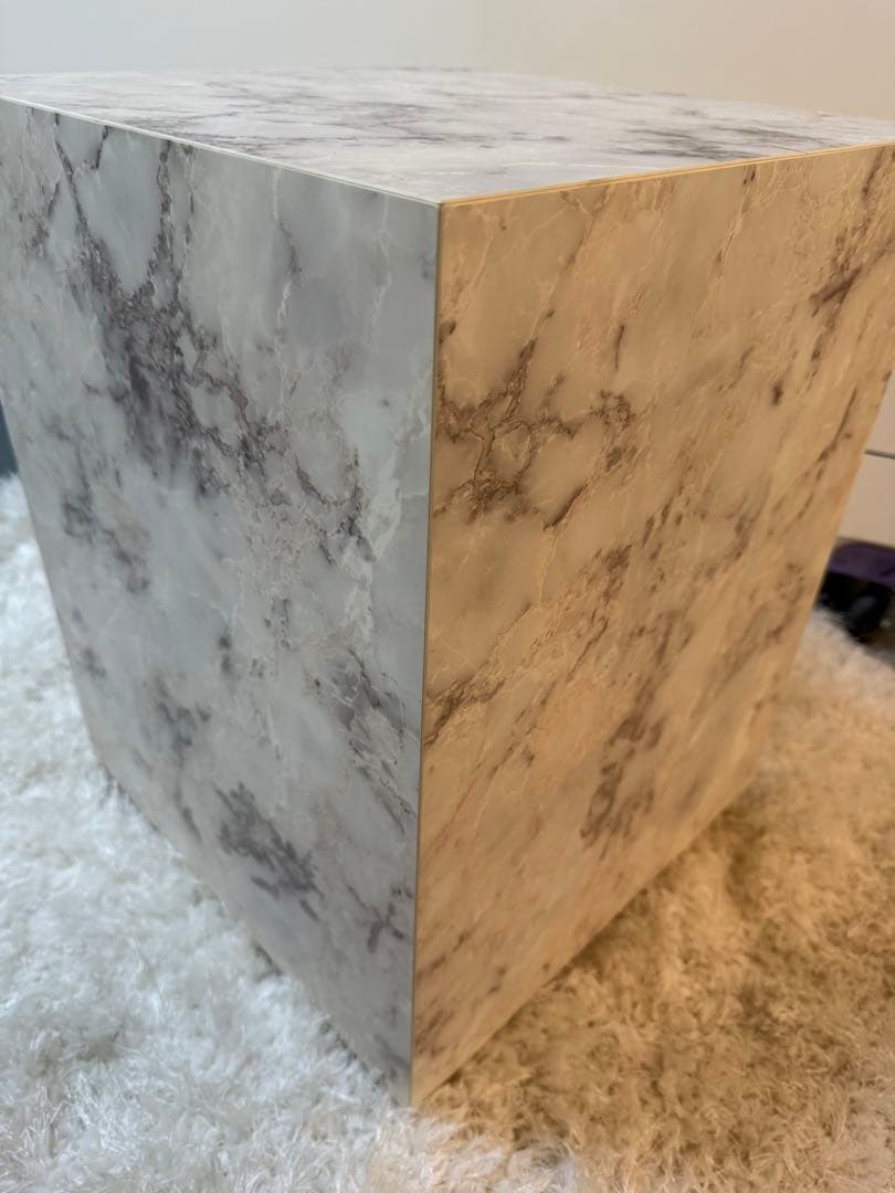 Wood style 大理石調サイドテーブル