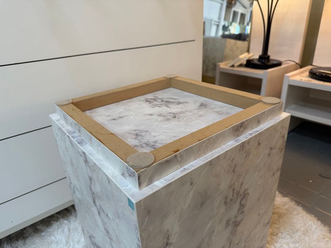 Wood style 大理石調サイドテーブル