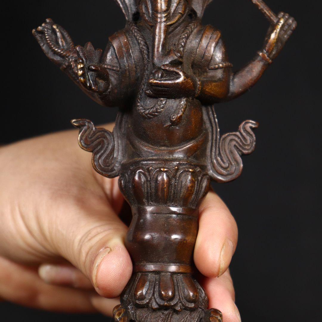 銅製 法器 金剛降魔杵 鎮宅 辟邪開運 風水 招財 置物 工芸品