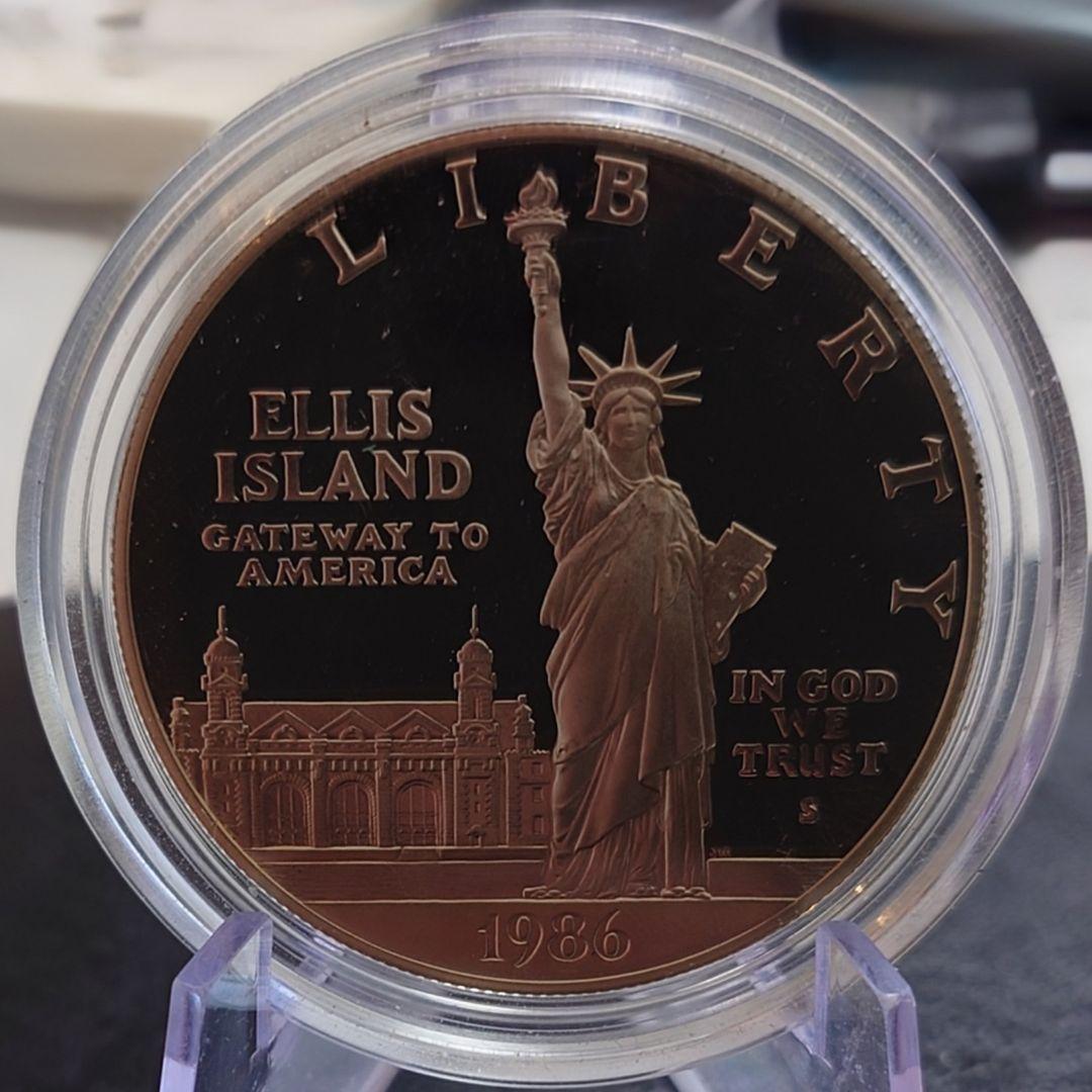 1986年 アメリカ銀貨 1ドル リバティ自由の女神記念銀貨SV900+白銅貨