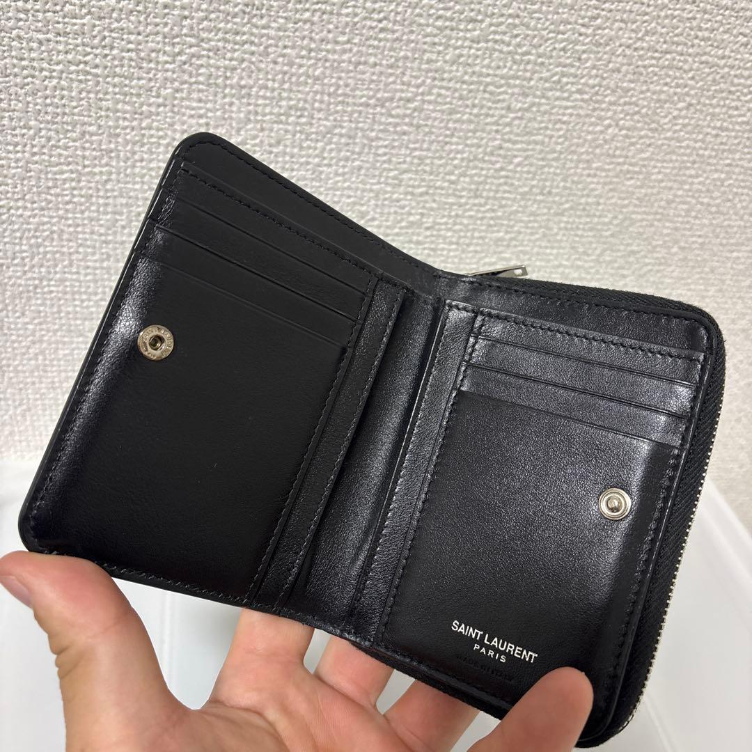 【極美品】SAINT LAURENT サンローラン 二つ折り財布 YSL