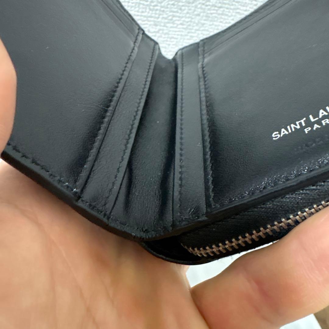 【極美品】SAINT LAURENT サンローラン 二つ折り財布 YSL