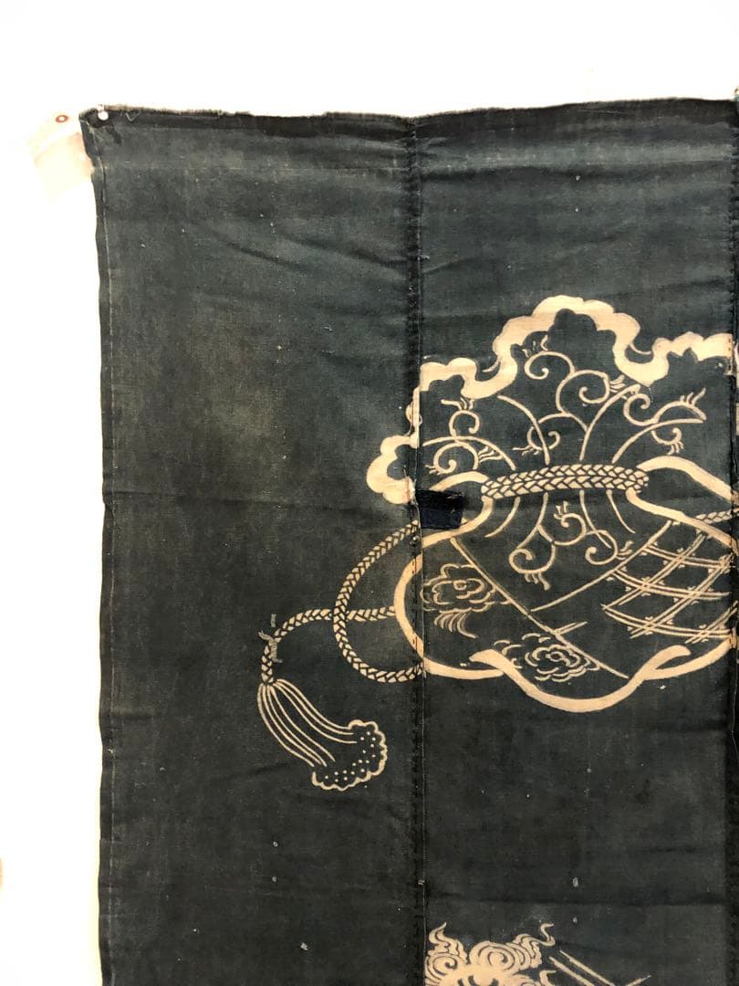 藍染三巾加賀のれん時代物木綿古布　ソ-126