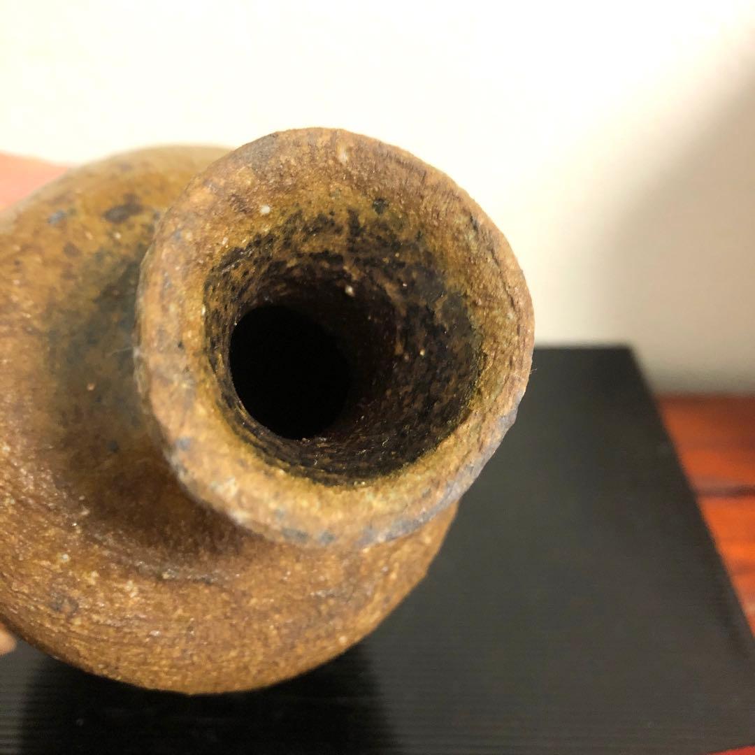 備前焼　多久守　伊部手　徳利　箱　花　酒器　骨董