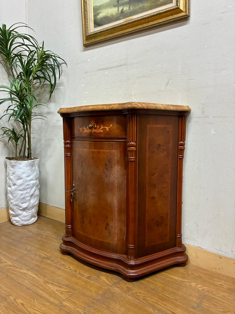 りっちゃん☆管379☆イタリア製☆象嵌細工☆サイドボード☆天板大理石