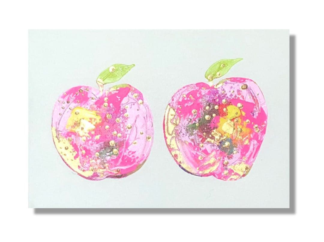 絵画　油絵　原画　一点物　北欧　フルーツ　リンゴ　SM