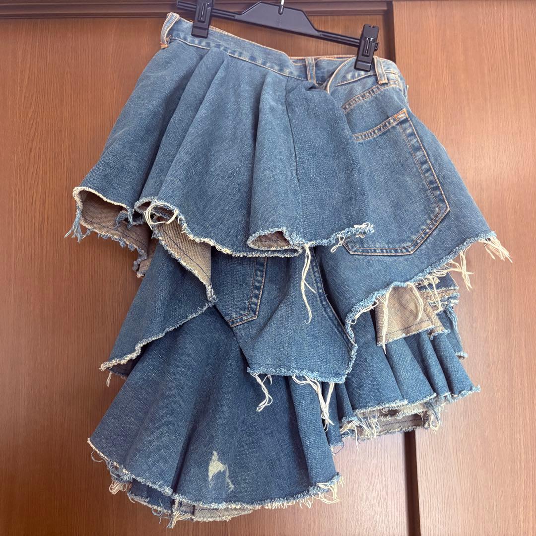 junya watanabe 変形デニムスカート　コムデギャルソン