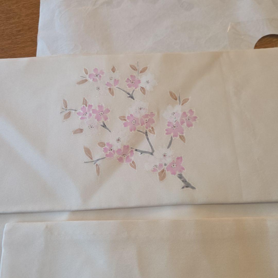 美品✨新品　未使用　桜　作家物　 正絹　八寸名古屋帯　　たとう紙付