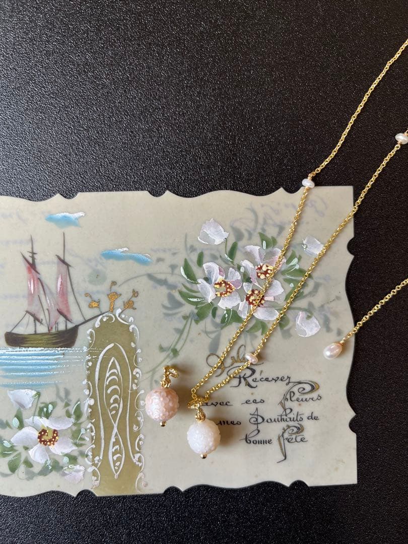 おともさん✴︎あこや真珠フラワーカービング＊①ネックレス③ネックレストップ