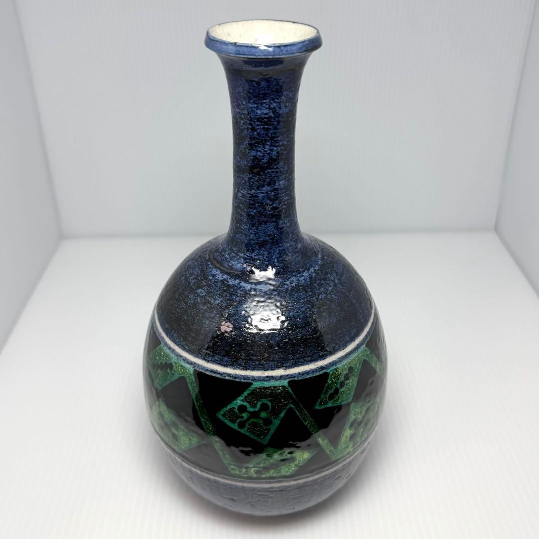 新品 九谷焼 松本佐一 花入 花瓶 名匠 伝統工芸 石川県指定無形文化財保持者