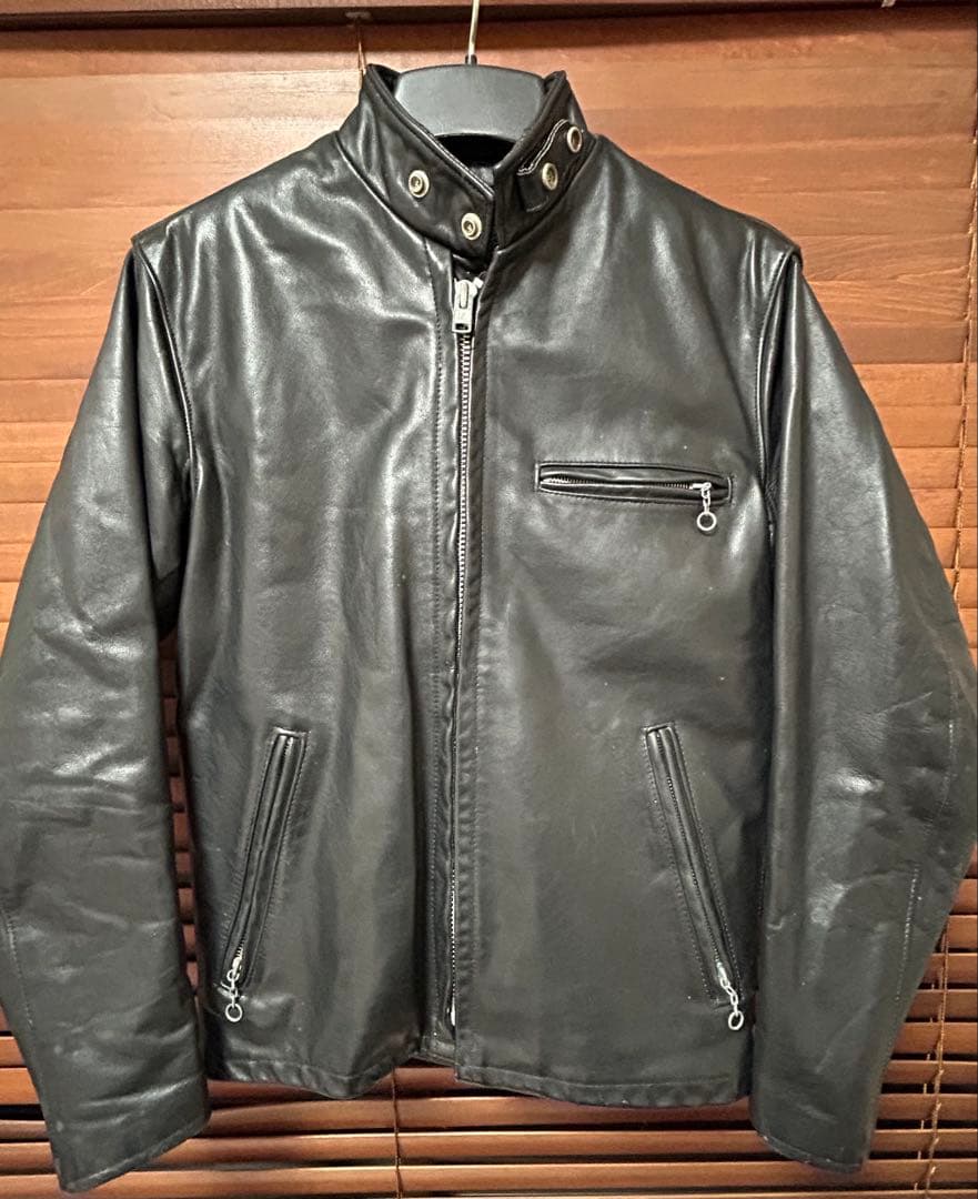 SCHOTT 141 USA製 シングルライダースジャケット 36 黒