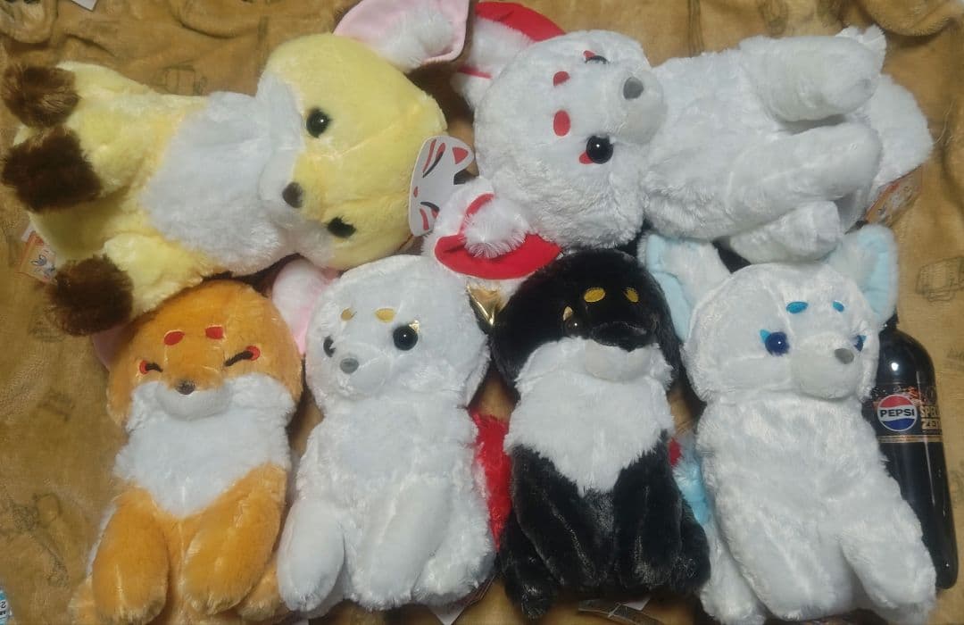 ちょコンとキツネ　ウルトラBIG　ぬいぐるみ　６体セット 未使用（稲荷白狐　九尾