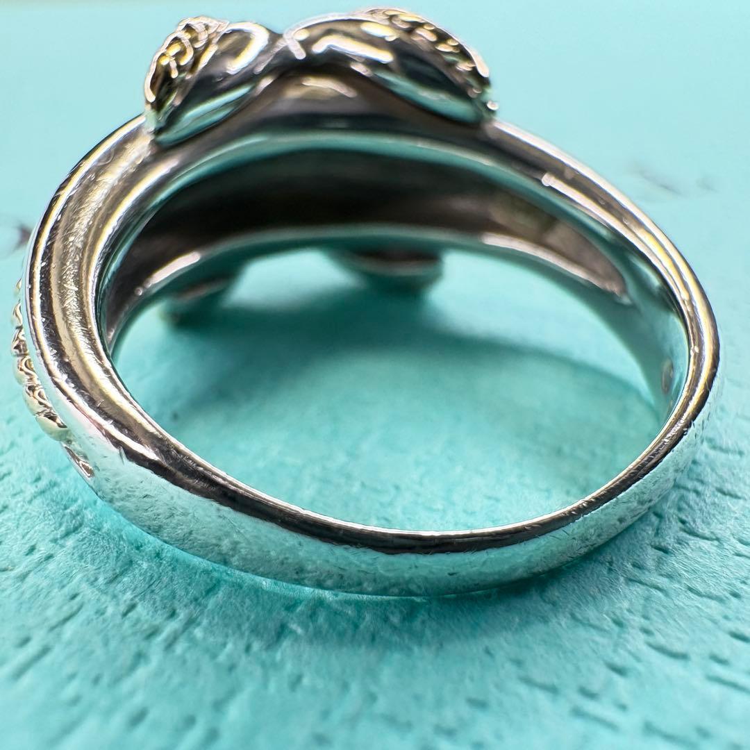 【美品】約11号 ティファニー シグネチャークロス Au750 SV925コンビ