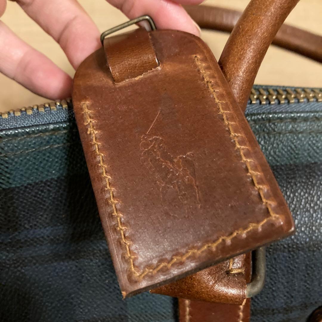 チェック柄ボストンバッグ