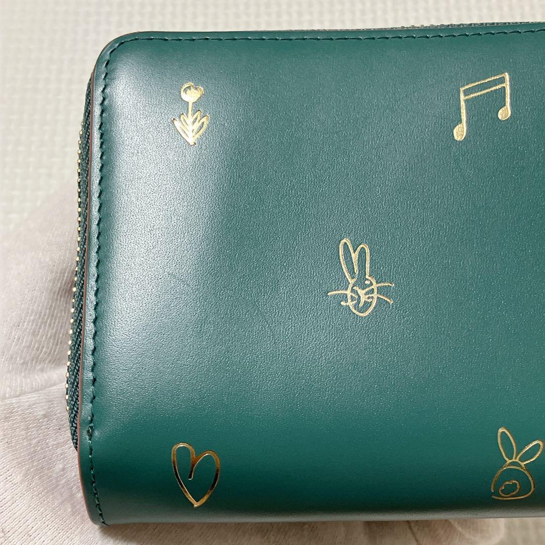未使用PaulSmithミックスドゥードゥル レザー二つ折り財布　グリーン　緑