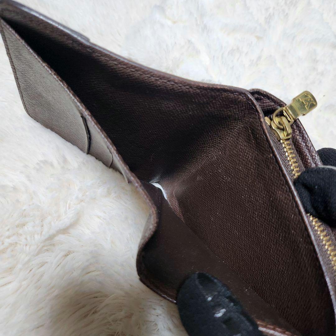 LOUIS VUITTON 二つ折り財布 コンパクトジップ ダミエ ブラウン