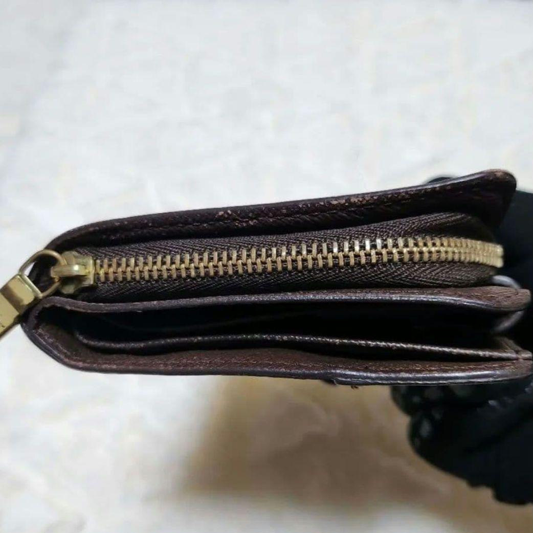 LOUIS VUITTON 二つ折り財布 コンパクトジップ ダミエ ブラウン