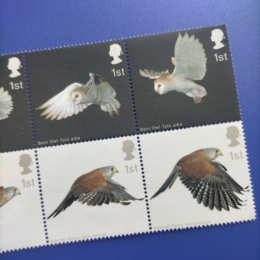 4232 外国切手 イギリス 2003年 猛禽類 フクロウとハヤブサ 10連刷