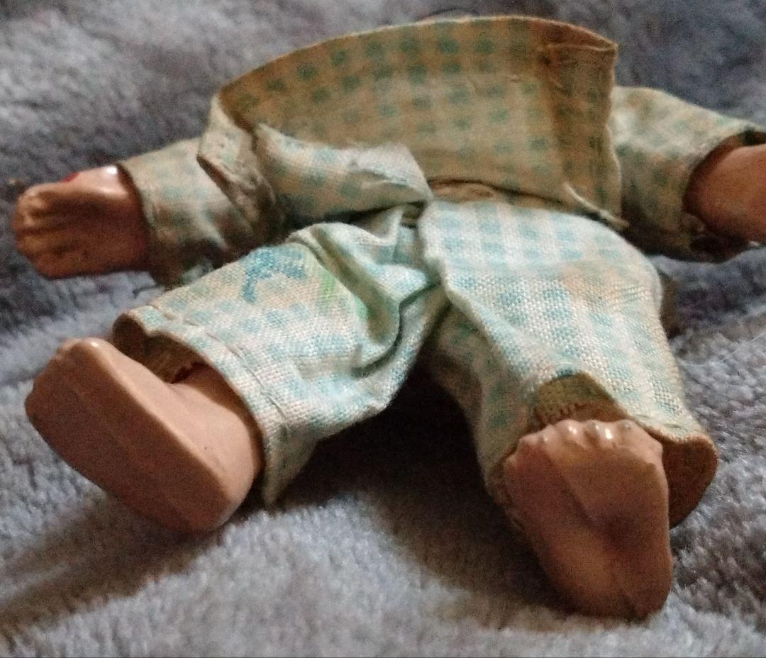 中国骨董　抱っこする姉妹のお人形　2点セット