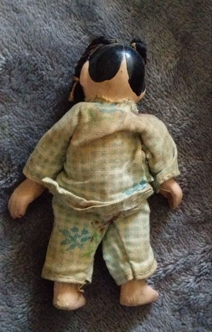 中国骨董　抱っこする姉妹のお人形　2点セット