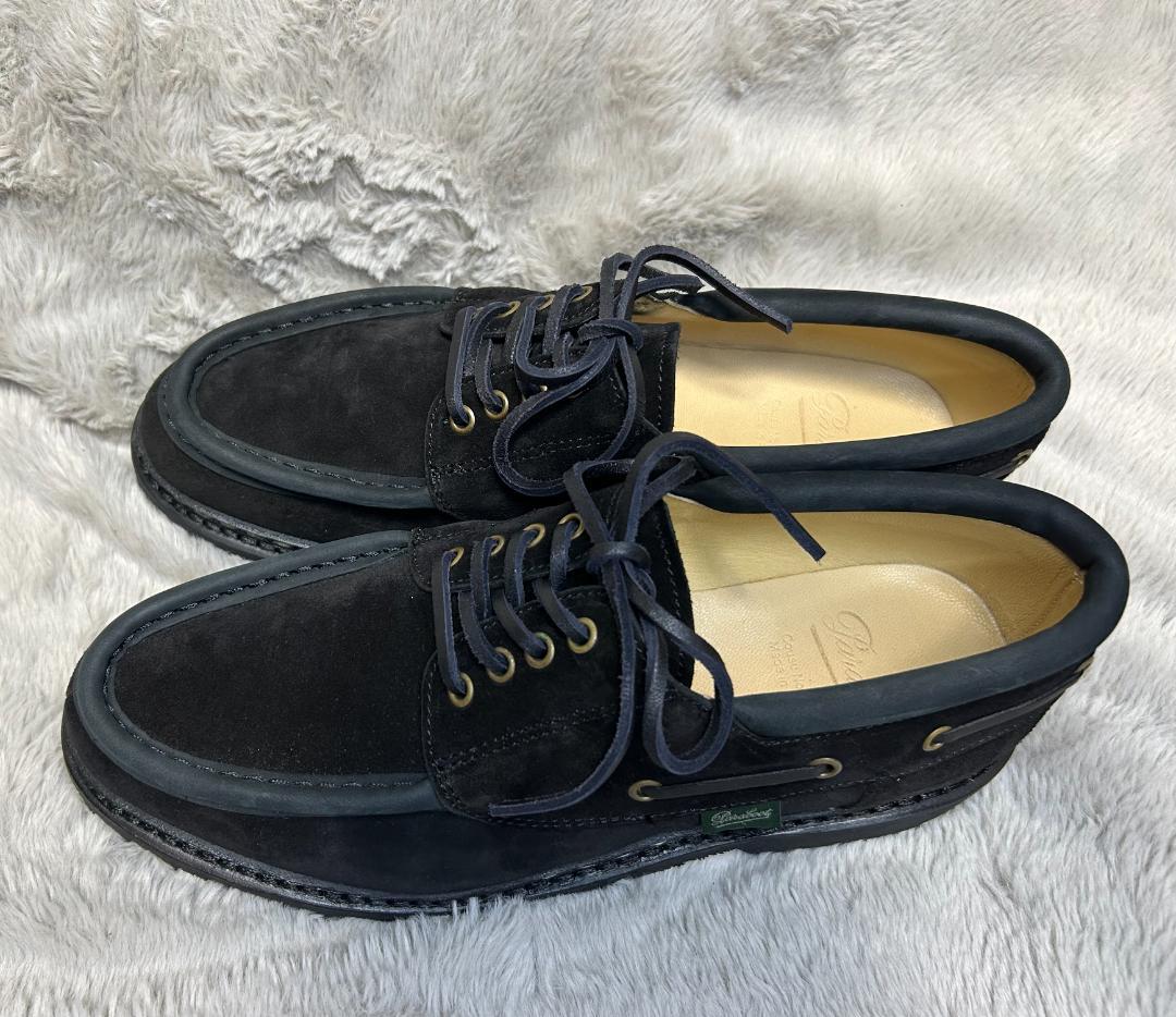 新品 パラブーツ CHIMEY 別注 シメイ スエード黒 6.5 25 モカシン