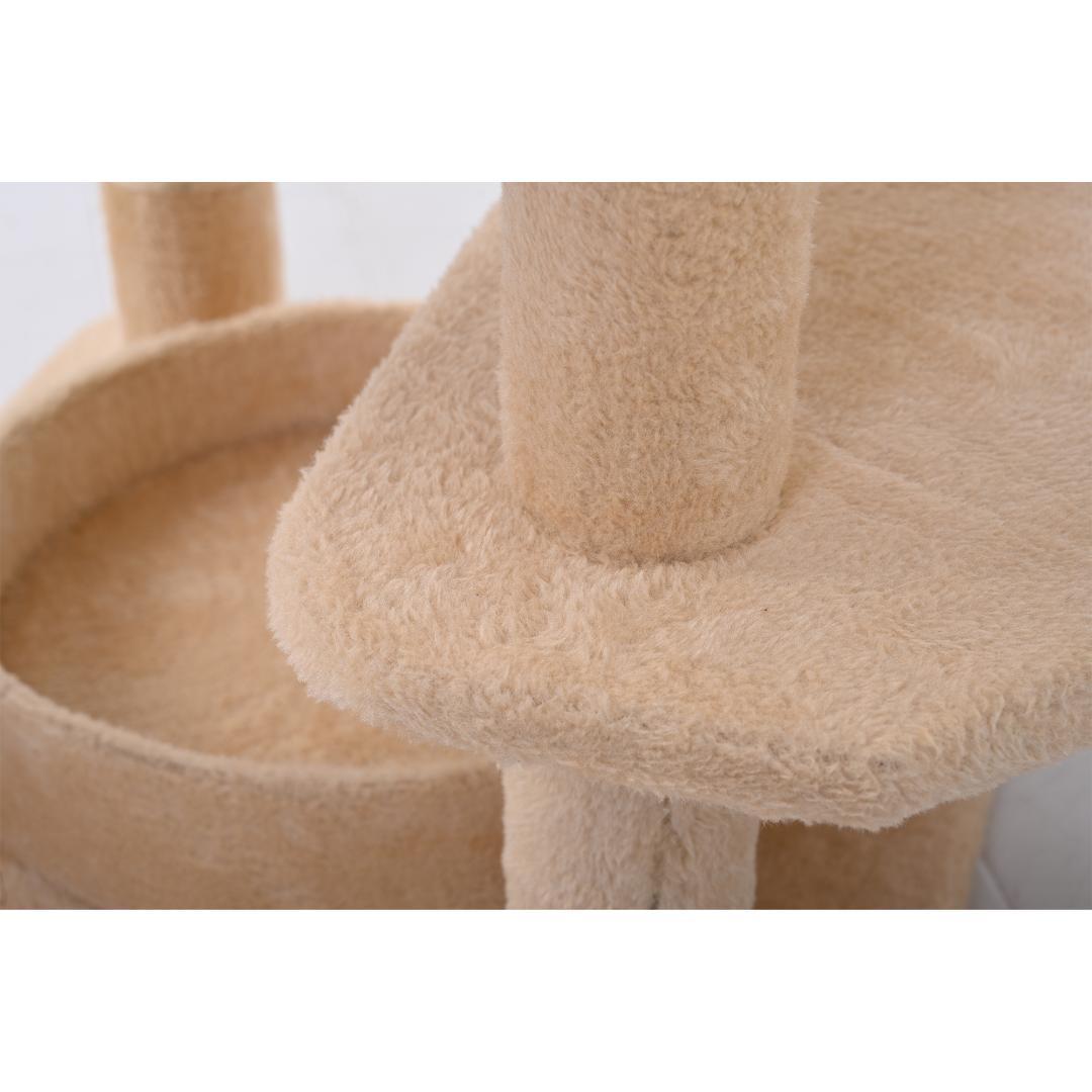 据え置き型 麻紐 爪とぎ 多頭飼い 宇宙船キャットタワー 据え置き型【ベージュ】