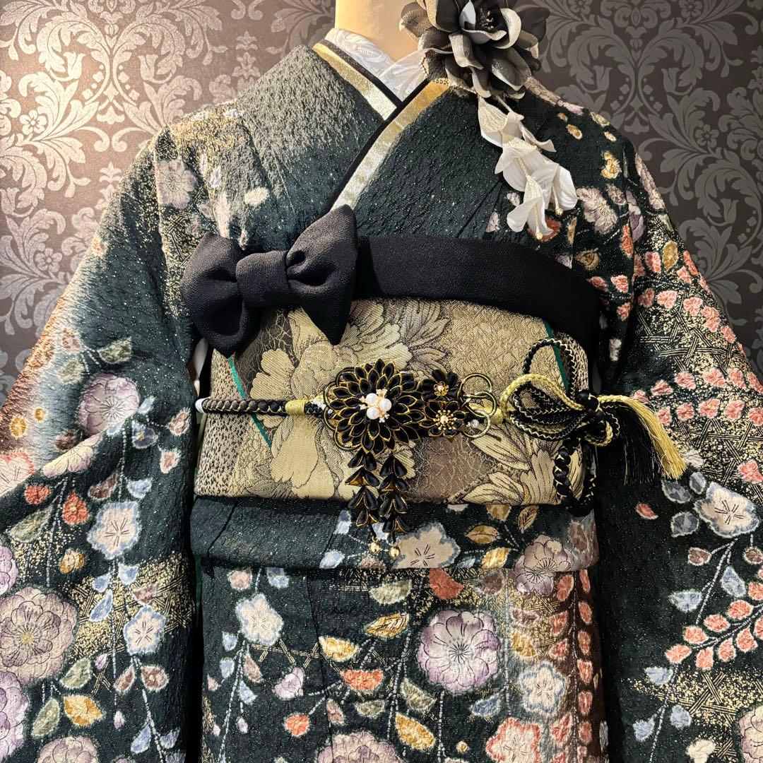 美品　辻ヶ花　花絞り　金通し　金駒刺繍　染分け　秀品　振袖　フルセット 振り袖