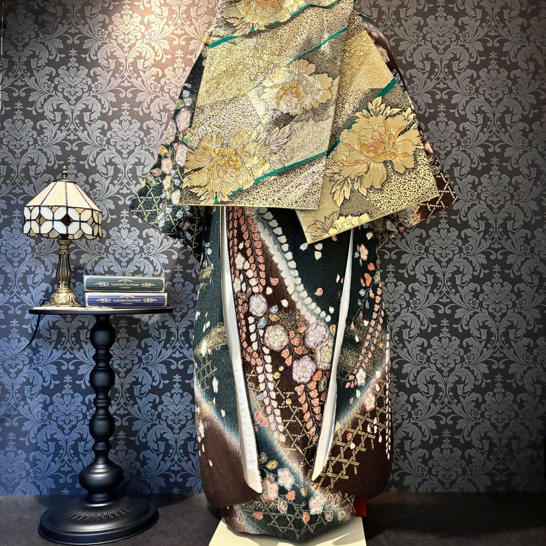 美品　辻ヶ花　花絞り　金通し　金駒刺繍　染分け　秀品　振袖　フルセット 振り袖