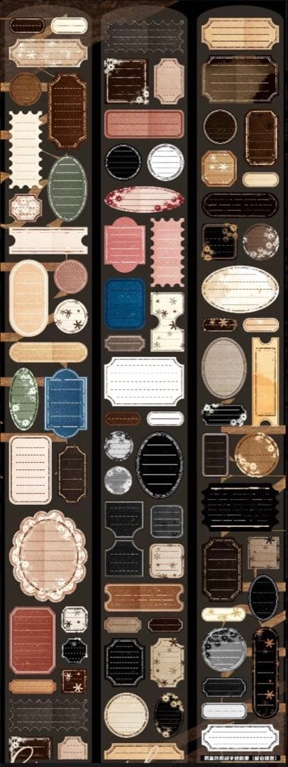 PET 留白便签 5cm×5m ダイカット加工　海外マステ　ラベル　付箋