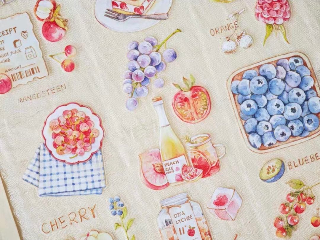 醒醒文创《水果图鉴》海外マスキングテープ　マステ 【2435】